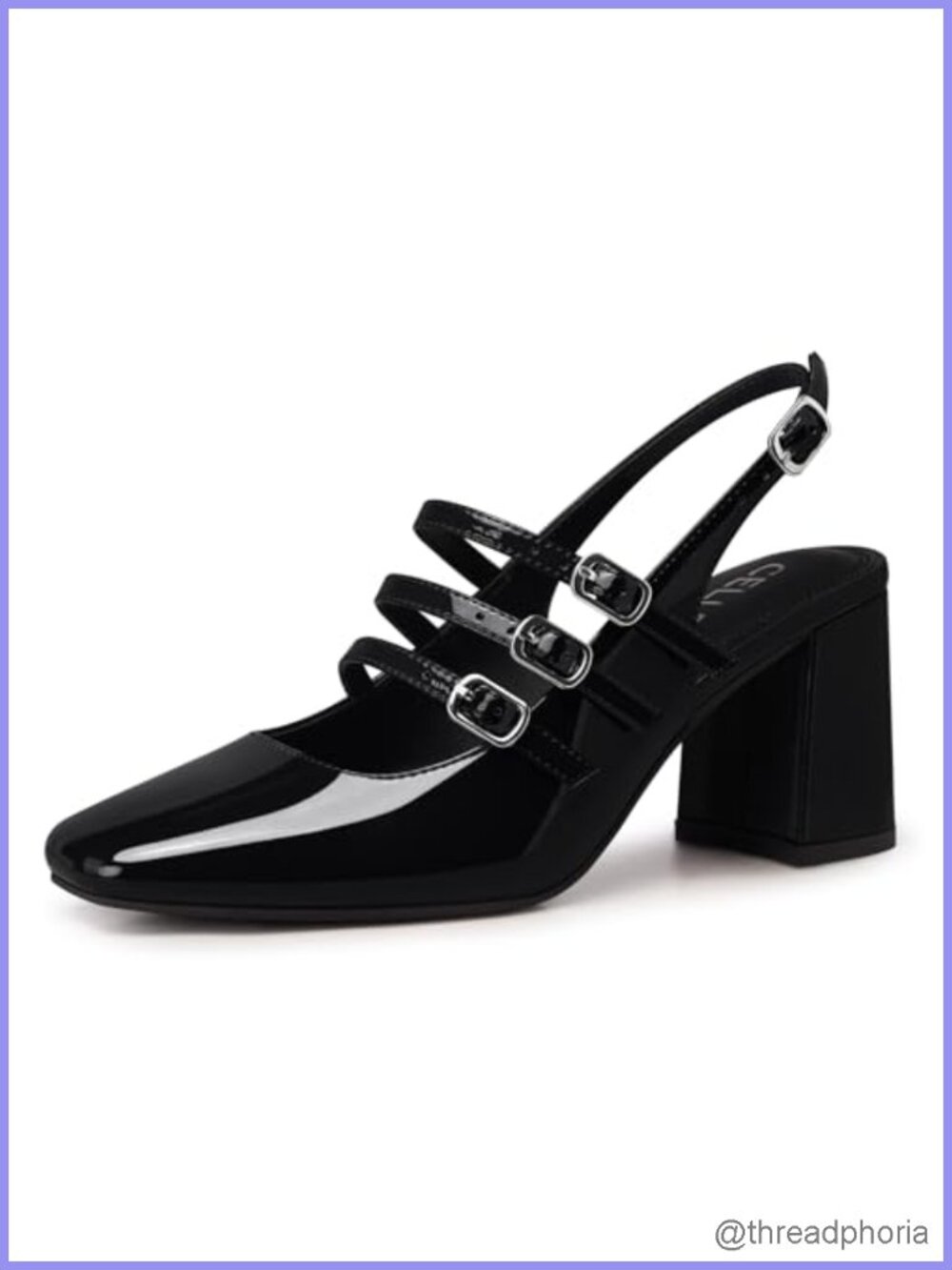 Women's Comfortable Strappy Chunky Heel Slingback Pumps